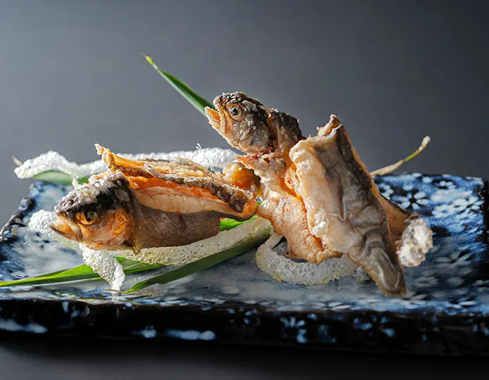 Deep-fried char and rainbow trout