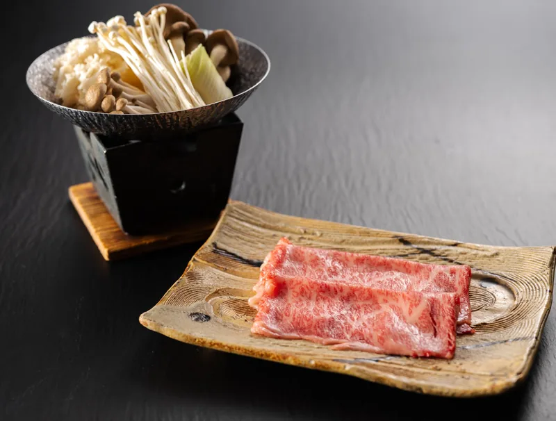 Akagi-beef mushroom nabe at Ryokan Omori