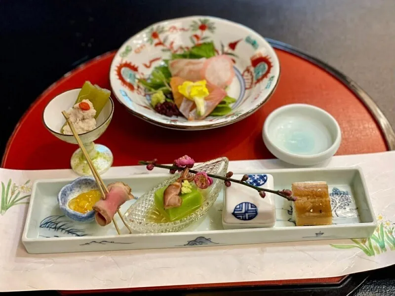 A spring dish at Ryokan Omori