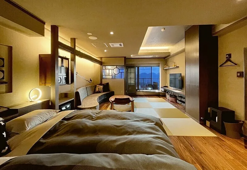 A guest room at Ryokan Omori